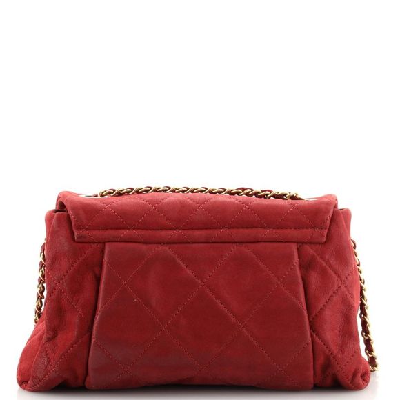 Chanel Chic Quilt Flap Bag Quilted Iridescent Calfskin Small Red - Picture 4 of 9